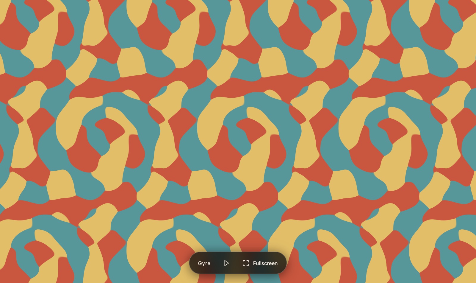 The same pattern one third of a period later: the same shapes, turned a third of a turn clockwise, with every region carrying the previous colour.